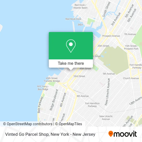 Vinted Go Parcel Shop map