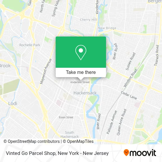 Vinted Go Parcel Shop map