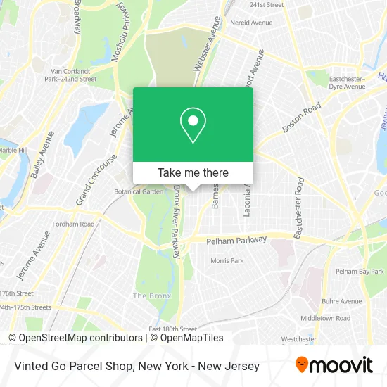 Vinted Go Parcel Shop map