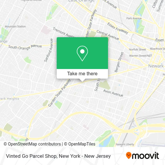 Vinted Go Parcel Shop map