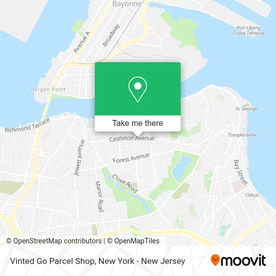 Vinted Go Parcel Shop map