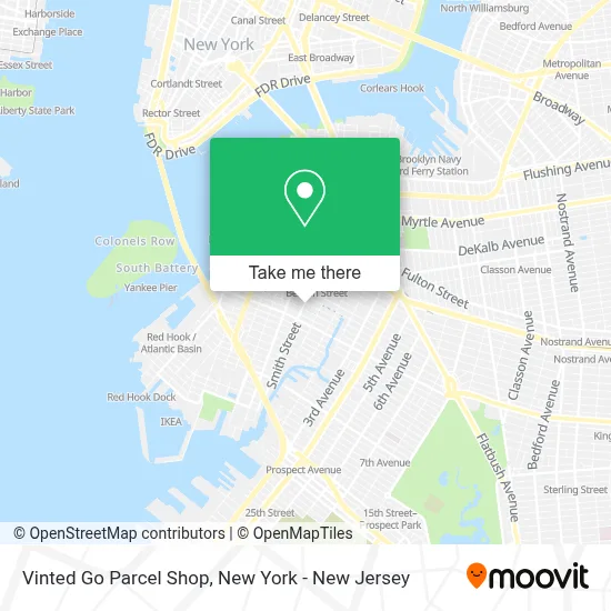 Vinted Go Parcel Shop map