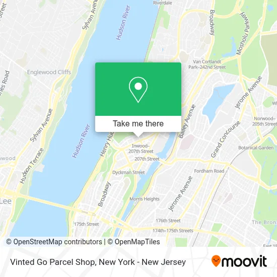 Vinted Go Parcel Shop map
