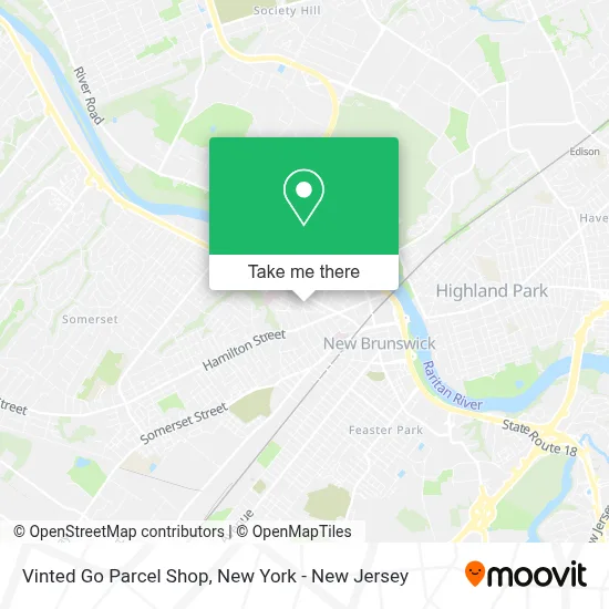 Vinted Go Parcel Shop map
