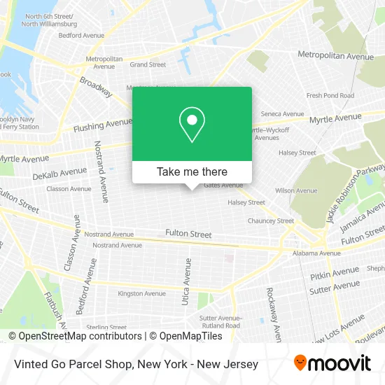 Vinted Go Parcel Shop map