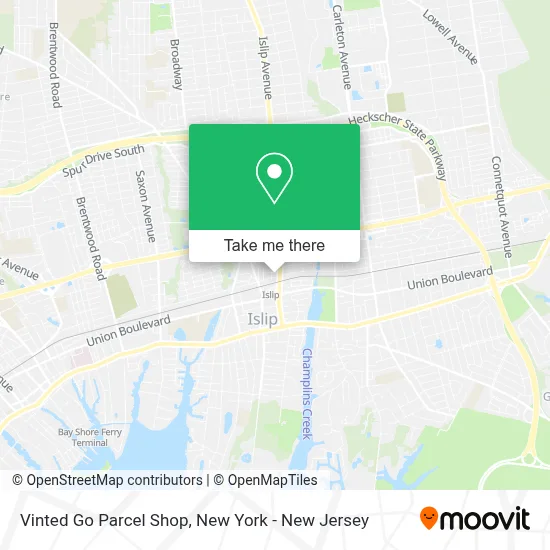 Vinted Go Parcel Shop map