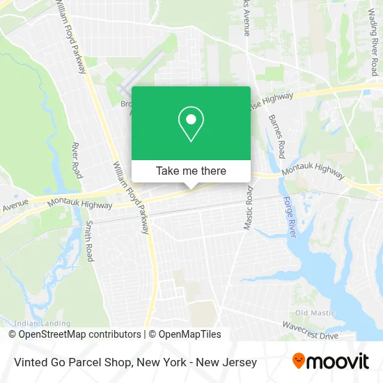 Vinted Go Parcel Shop map