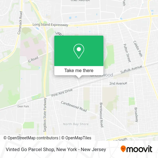 Vinted Go Parcel Shop map