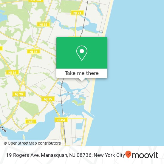 Mapa de 19 Rogers Ave, Manasquan, NJ 08736