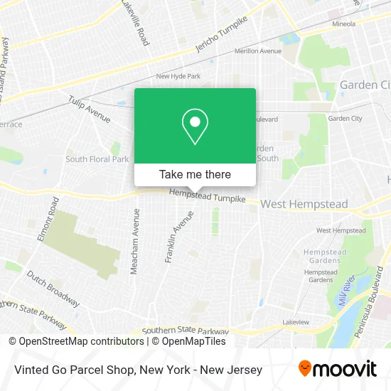 Vinted Go Parcel Shop map