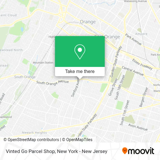 Vinted Go Parcel Shop map