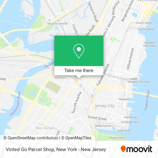 Vinted Go Parcel Shop map