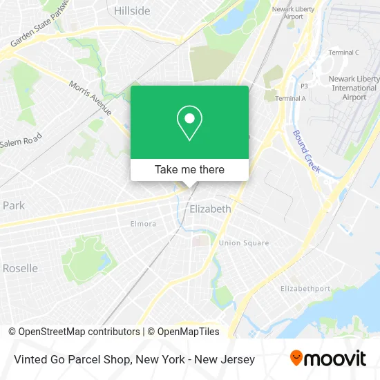 Vinted Go Parcel Shop map