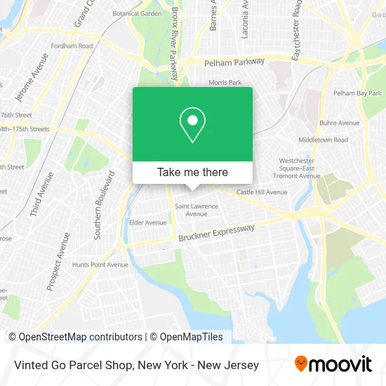Vinted Go Parcel Shop map