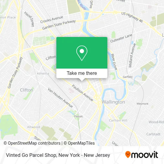Vinted Go Parcel Shop map