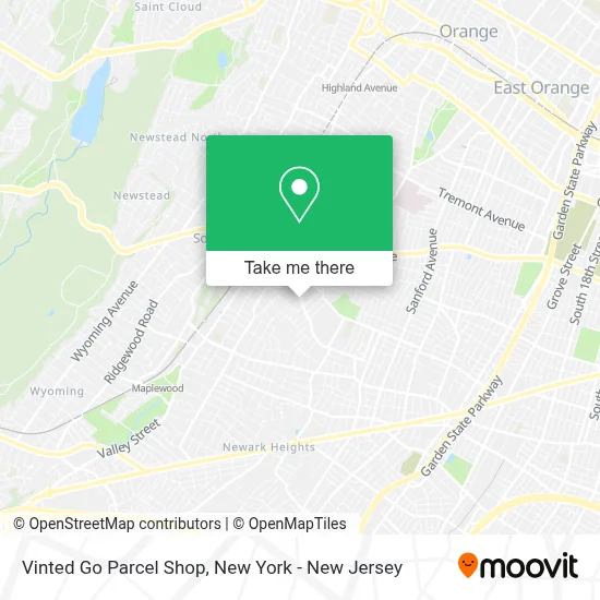 Vinted Go Parcel Shop map