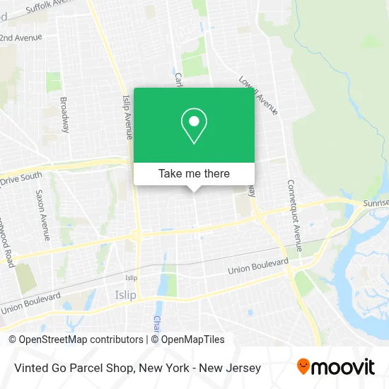 Vinted Go Parcel Shop map