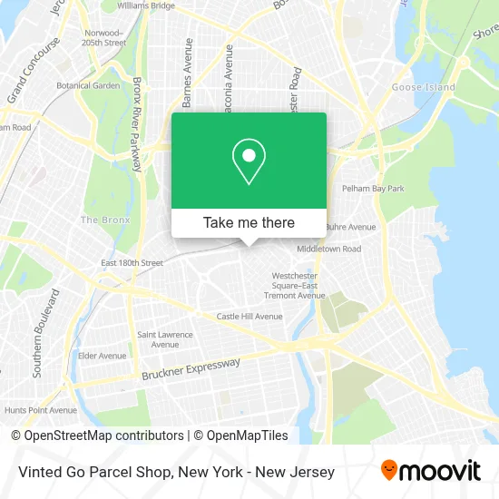 Vinted Go Parcel Shop map
