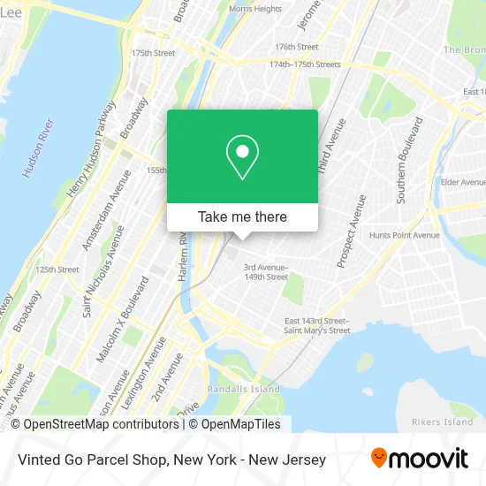 Vinted Go Parcel Shop map