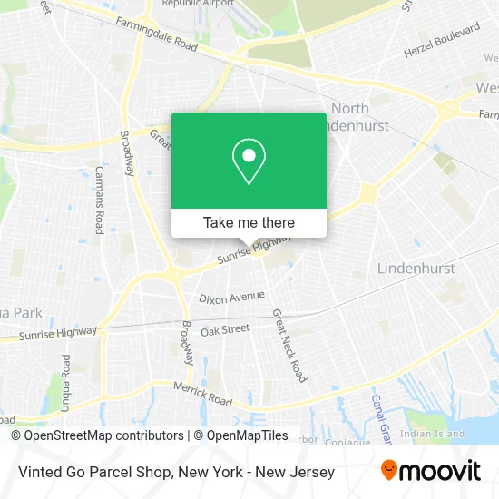 Vinted Go Parcel Shop map