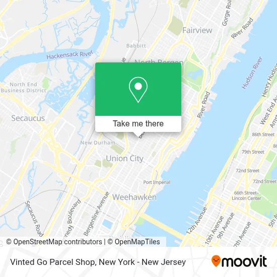 Vinted Go Parcel Shop map