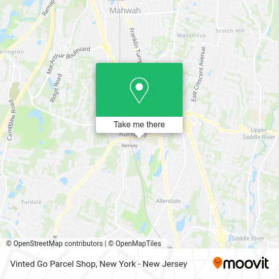 Vinted Go Parcel Shop map