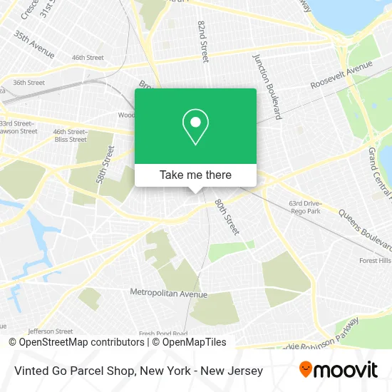 Vinted Go Parcel Shop map