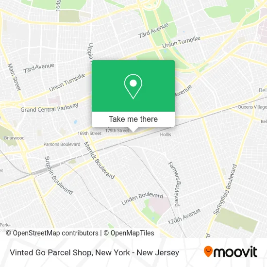 Vinted Go Parcel Shop map