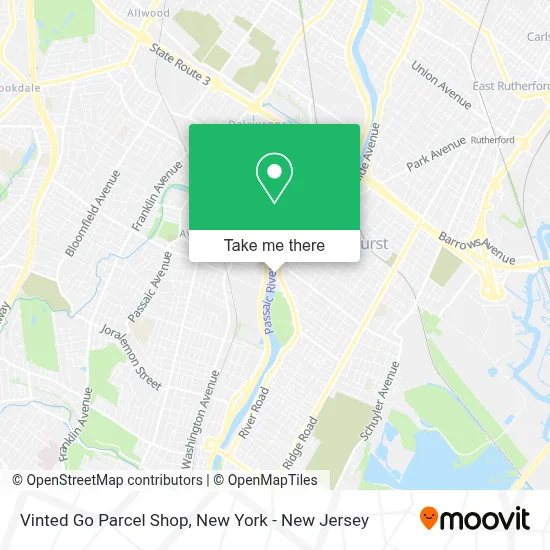 Vinted Go Parcel Shop map