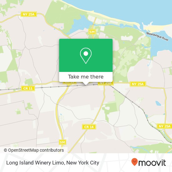 Long Island Winery Limo map