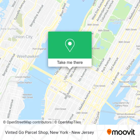 Vinted Go Parcel Shop map