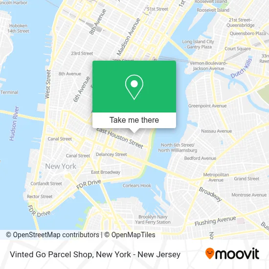 Vinted Go Parcel Shop map