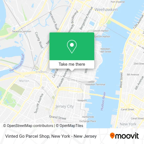 Vinted Go Parcel Shop map