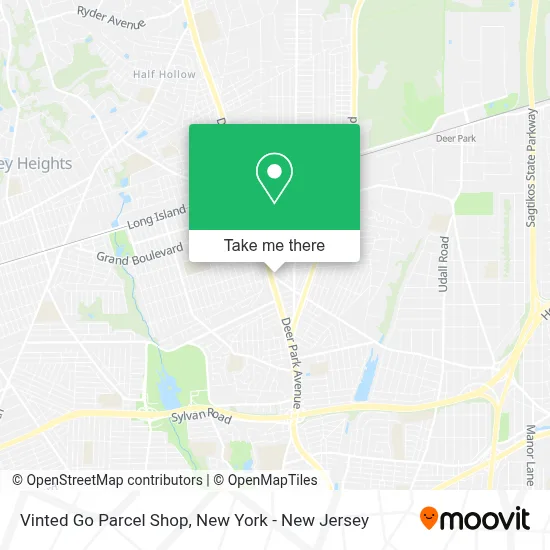 Vinted Go Parcel Shop map