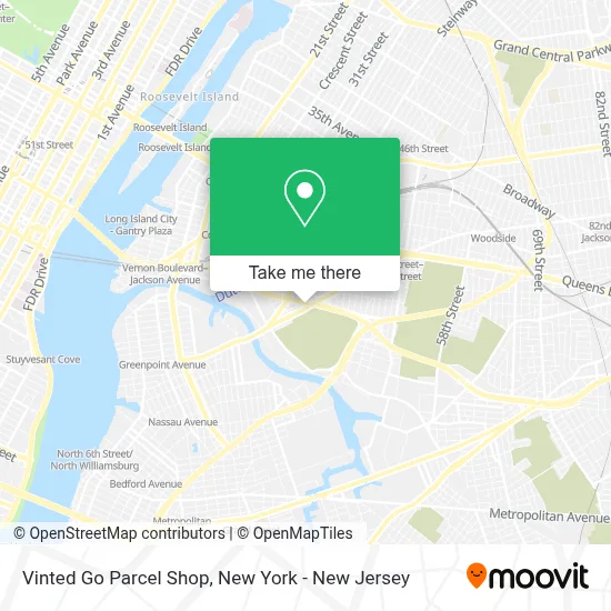 Vinted Go Parcel Shop map