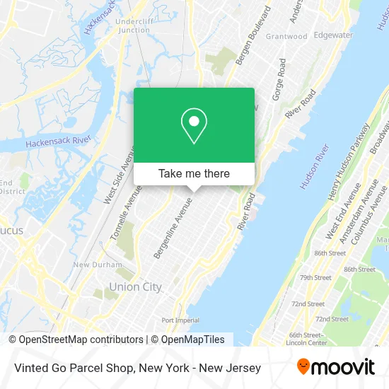 Vinted Go Parcel Shop map