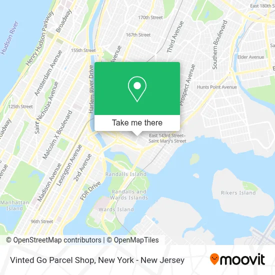Vinted Go Parcel Shop map