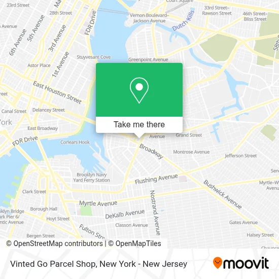 Vinted Go Parcel Shop map