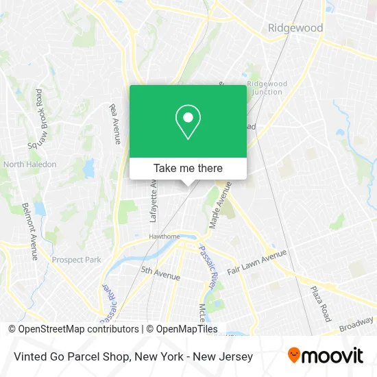 Vinted Go Parcel Shop map