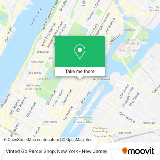 Vinted Go Parcel Shop map