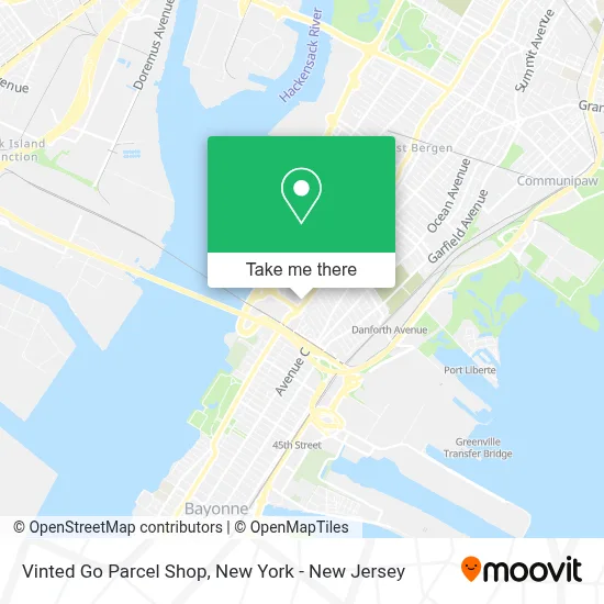 Vinted Go Parcel Shop map