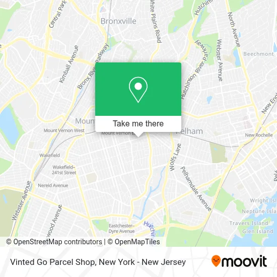 Vinted Go Parcel Shop map