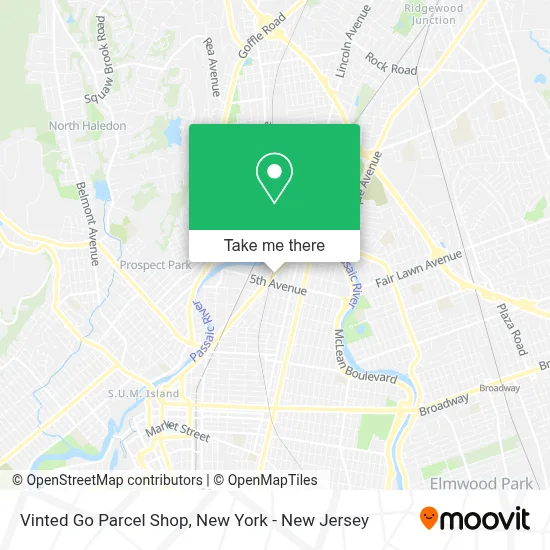 Vinted Go Parcel Shop map