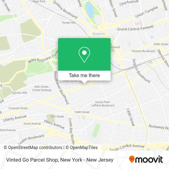 Vinted Go Parcel Shop map