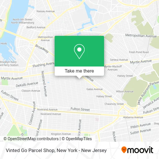 Vinted Go Parcel Shop map