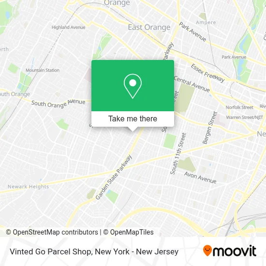 Vinted Go Parcel Shop map
