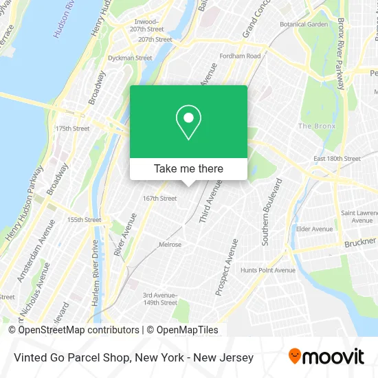 Vinted Go Parcel Shop map