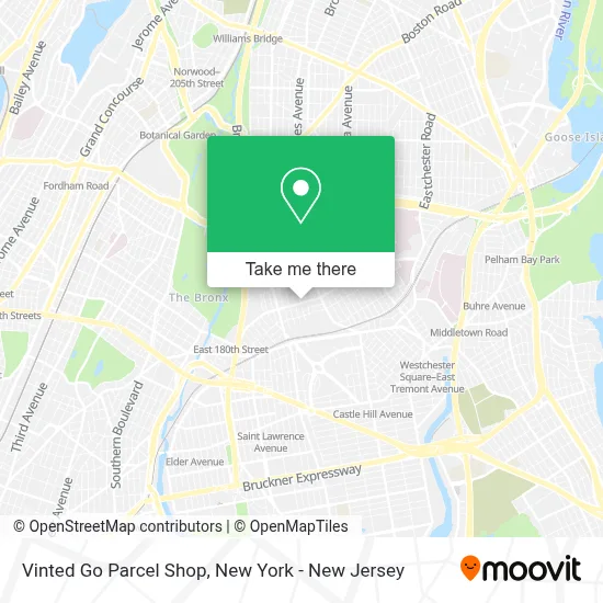 Vinted Go Parcel Shop map