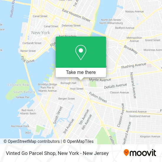 Vinted Go Parcel Shop map