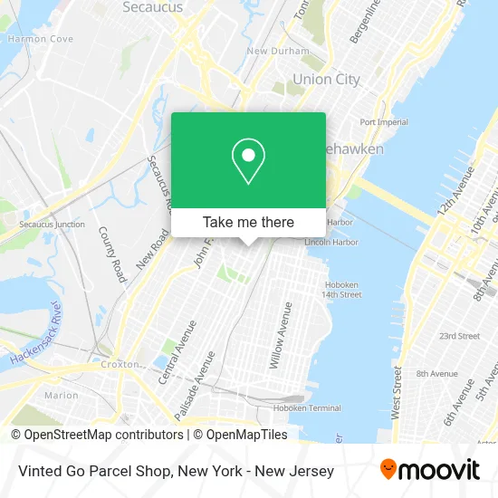 Vinted Go Parcel Shop map
